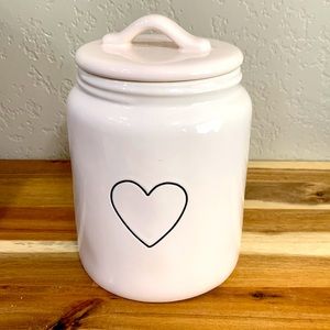 Rae Dunn Canister Container with Heart Graphic